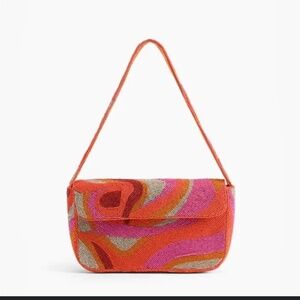 America & Beyond Golden Poppy Embellished Beaded Shoulder Bag